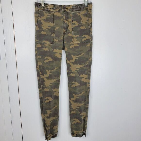 American Eagle Camo Joggers Zip Ankle Stretch Waist Skinny Fit Mid Rise WOmens 4 - Picture 1 of 12
